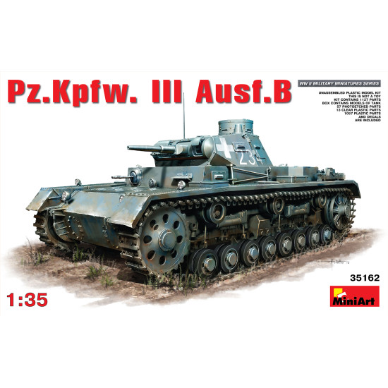 Kit Pz.Kpfw.III Ausf.B German medium tank 1/35 Miniart 35162