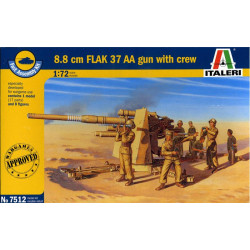 8.8CM FLAK 37 AA GUN W/SERV 1/72 Italeri 7512