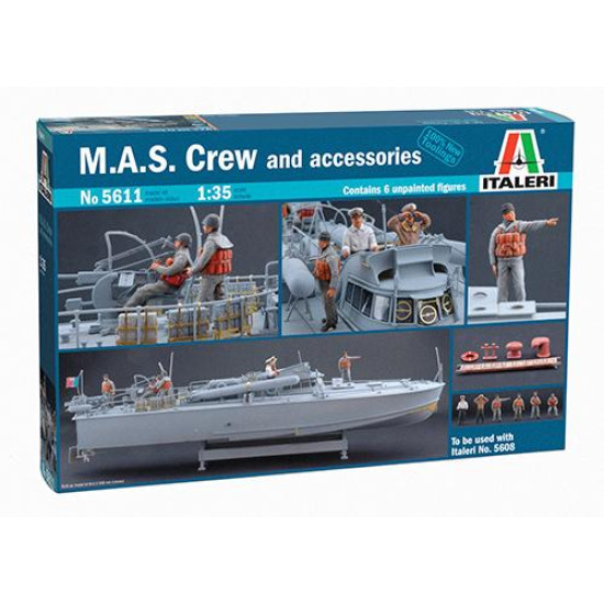 Scale figurines team torpedo boat MAS with a set of detail 1/35 Italeri 5611