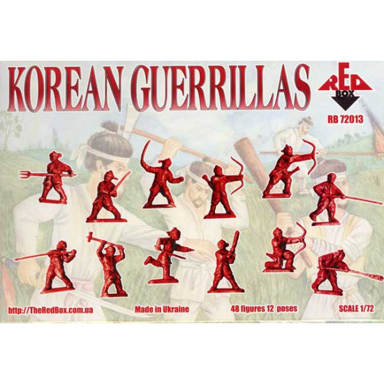 Korean Guerrillas, XVI-XVII century A.D. 48 FIGURES IN 12 POSES 1/72 RED BOX  72013