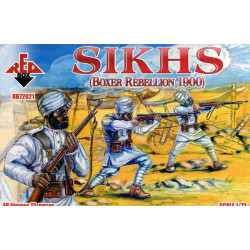 Sikhs, Boxer Rebellion 1900 48 FIGURES IN 12 POSES 1/72 RED BOX  72021
