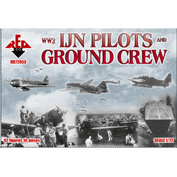WW2 IJN pilots and ground crew 42 FIGURES IN 14 POSES 1/72 RED BOX 72053
