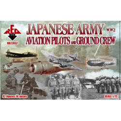 WW2 Japanese Army Aviation Pilots and Ground Crew 42 FIGURES IN 14 POSES 1/72 RED BOX 72052