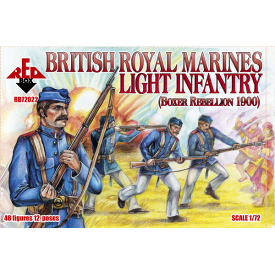 British Royal Marine Light Infantry 1900 48 FIGURES IN 12 POSES 1/72 RED BOX 72022