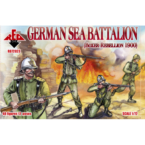 German Sea Battalion 1900 48 FIGURES IN 12 POSES 1/72 RED BOX 72023