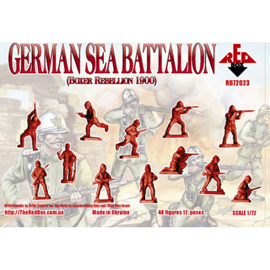 German Sea Battalion 1900 48 FIGURES IN 12 POSES 1/72 RED BOX 72023