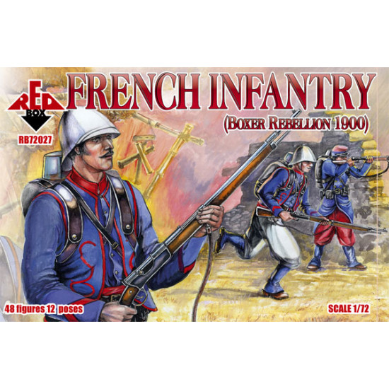 French Infantry 1900 48 FIGURES IN 12 POSES 1/72 RED BOX 72027