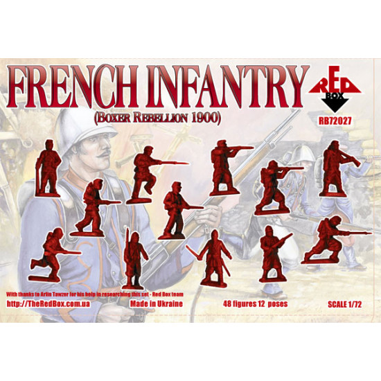French Infantry 1900 48 FIGURES IN 12 POSES 1/72 RED BOX 72027