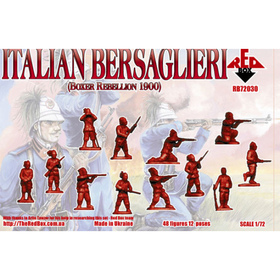 Italian Bersaglieri 1900 48 FIGURES IN 12 POSES 1/72 RED BOX 72030