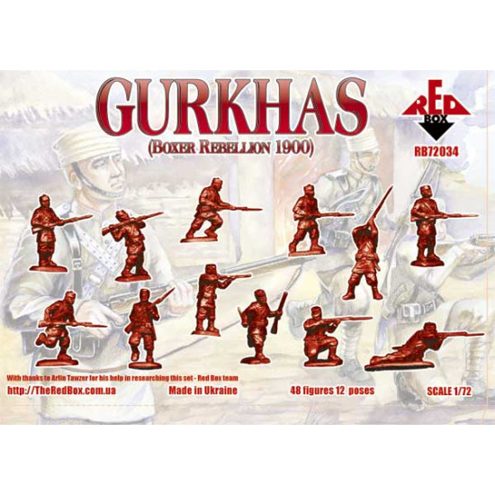 Ghurkas 1900 48 FIGURES IN 12 POSES 1/72 RED BOX 72034