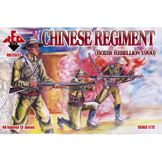 Chinese Regiment 1900 48 FIGURES IN 12 POSES 1/72 RED BOX 72032