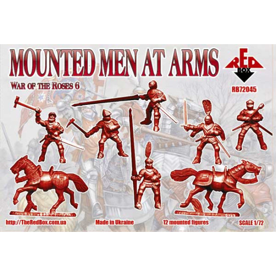 War of the Roses 6. Mounted Men at Arms 12 FIGURES 1/72 RED BOX 72045