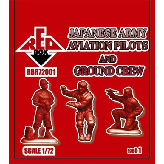 Japanese pilots and crew of Army Aviation, (set 1) 3 FIGURES RESIN 1/72 RED BOX  72001