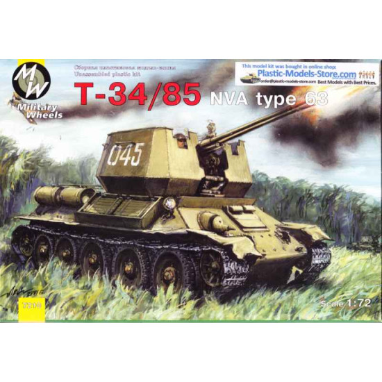 T-34-85 NVA type 63 medium tank North Vietnamese Armor 1/72 Military Wheels 7210