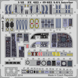Photoetched set 1/48 A-6A interior (self adhesive), for HobbyBoss kit 1/48 EDUARD 49683