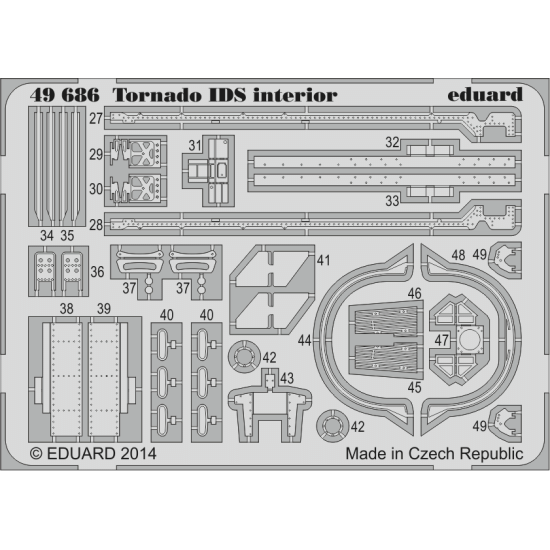 Photoetched set 1/48 Tornado IDS interior (self adhesive), for Revell kit 1/48 EDUARD 49686