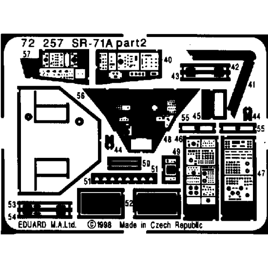 Photoetched set 1/72 SR-71A Blackbird, for Academy / Minicraft kit 1/72 EDUARD 72257