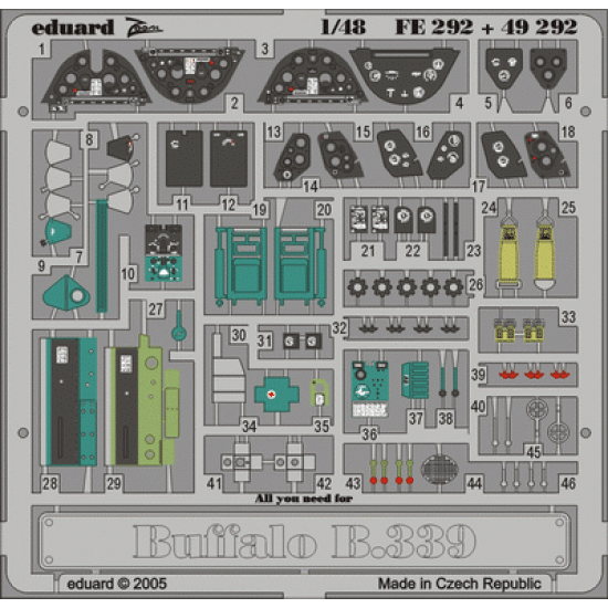 Photoetched set 1/48 Buffalo Model339, for Tamiya kit 1/48 EDUARD FE292