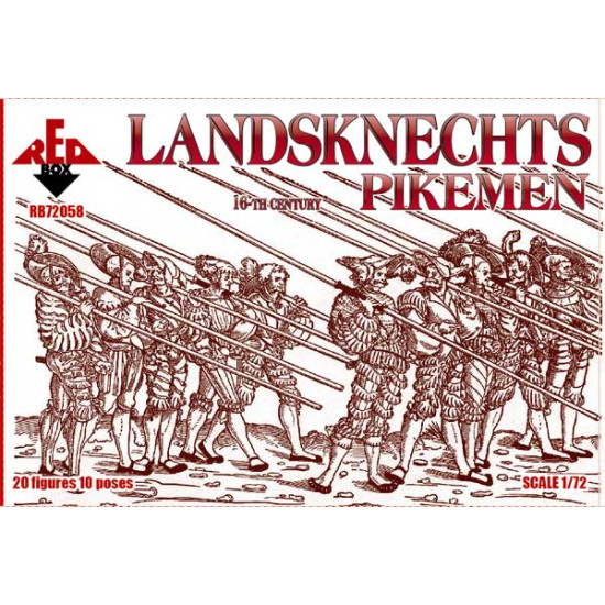 Red Box 1/72 Landsknechts Pikeniere 16 Century #72058 