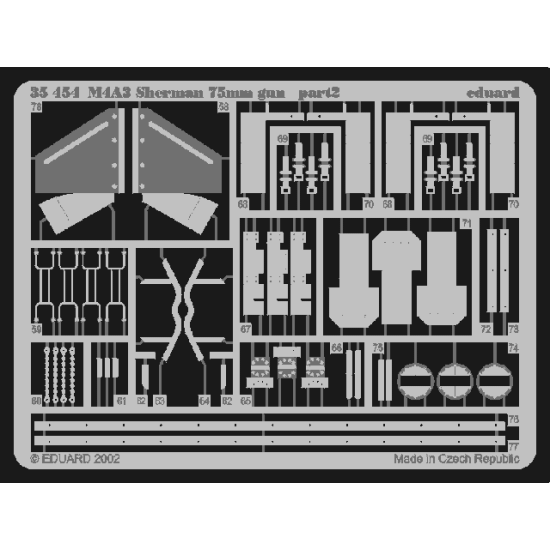 Photoetched set 1/35 M4A3 Sherman 75mm, for Tamiya kit 1/35 EDUARD 35454