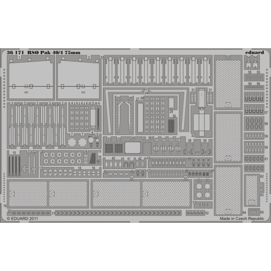 Photoetched set 1/35 RSO Pak 40/4 75mm, for Dragon kit 1/35 EDUARD 36171