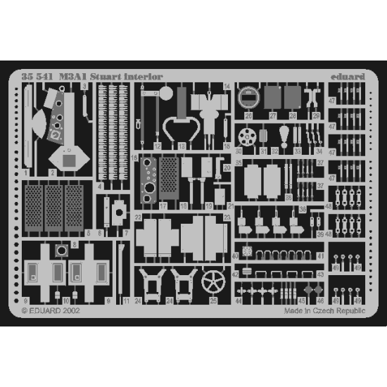 Photoetched set 1/35 M3A1 Stuart interior, for Academy kit 1/35 EDUARD 35541