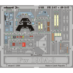 Photoetched set 1/48 Fw 190A-3, for Hasegawa kit 1/35 EDUARD EDU-49347