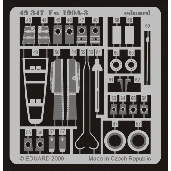 Photoetched set 1/48 Fw 190A-3, for Hasegawa kit 1/35 EDUARD EDU-49347