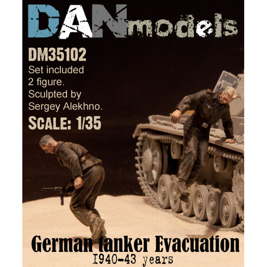 German tank crew. Evacuation, 1940-43. 2 figures, set 2 1/35 DAN MODELS 35102 German tank crew. Evacuation, 1940-43. 2 figures, set 2 1/35 DAN MODELS 35102