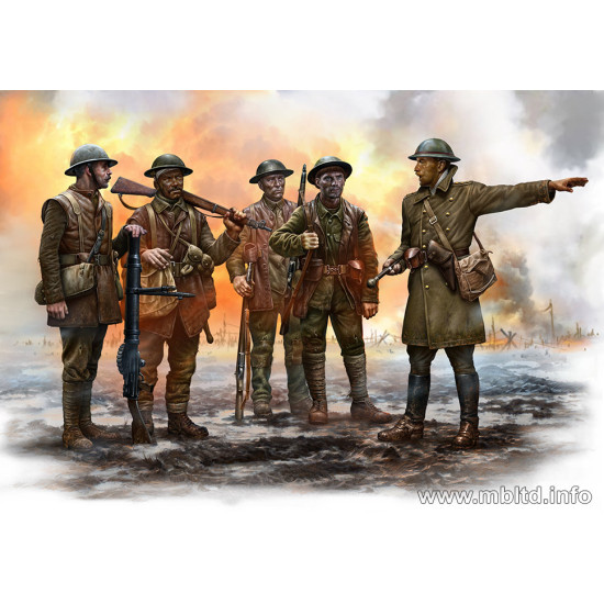British Infantry, Somme Battle period, 1916 5 figures 1/35 Master Box 35146