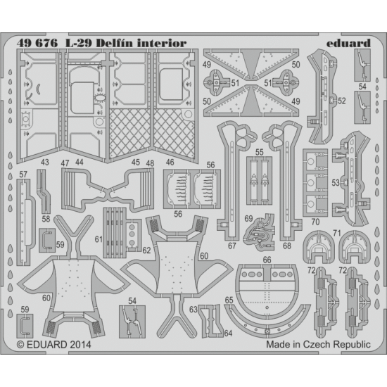 Photoetched set 1/48 L-29 Delfin interior (self adhesive), for AMK kit 1/48 EDUARD 49676