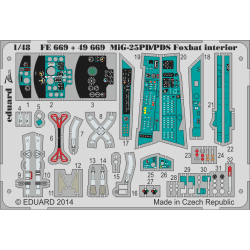 Photoetched set 1/48 MiG-25PD/PDS Foxbat interior (self adhesive), for Kitty Hawk kit 1/48 EDUARD 49669