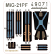 Photoetched set 1/48 MiG-21PF seatbelts FABRIC, for Eduard kit 1/48 EDUARD 49071