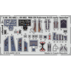 Photoetched set 1/48 MiG-29 Fulcrum 9-12 early interior (self adhesive), for GWH kit 1/48 EDUARD FE682