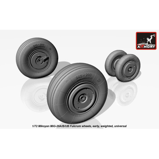 Mikoyan MiG-29A/B/UB Fulcrum weighted wheels, early 1/72 ARMORY AW72037