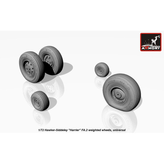 Hawker-Siddeley Harrier FA.2 weighted wheels 1/72 ARMORY AW72404