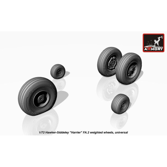 Hawker-Siddeley Harrier FA.2 weighted wheels 1/72 ARMORY AW72404
