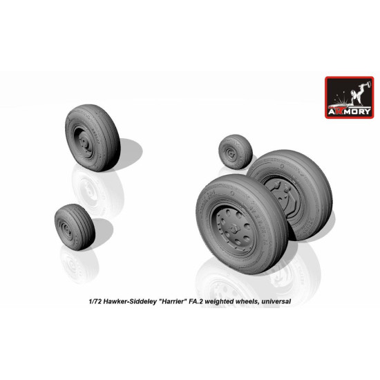 Hawker-Siddeley Harrier FA.2 weighted wheels 1/72 ARMORY AW72404