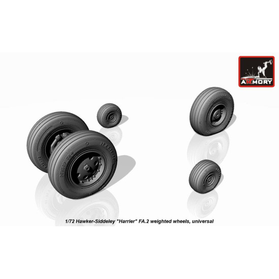 Hawker-Siddeley Harrier FA.2 weighted wheels 1/72 ARMORY AW72404