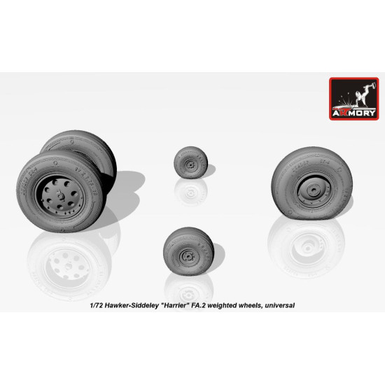 Hawker-Siddeley Harrier FA.2 weighted wheels 1/72 ARMORY AW72404