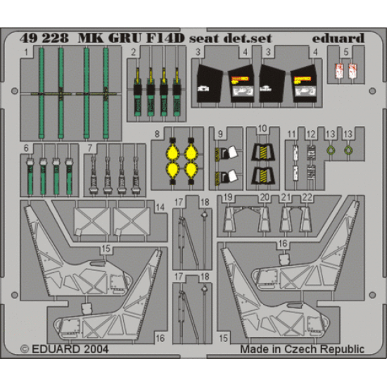 Photoetched set BIG-ED 1/48 F-14D Tomcat, for Hasegawa kit 1/48 EDBIG-4822