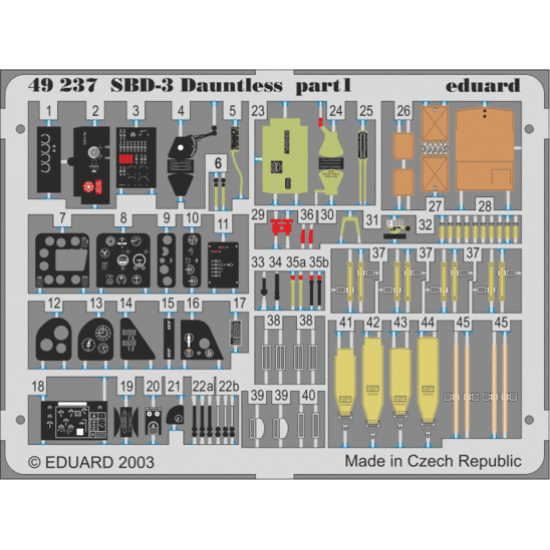 Photoetched set BIG-ED 1/48 SBD-3 Dauntless, for Hasegawa kit 1/48 EDUARD EDBIG-4808