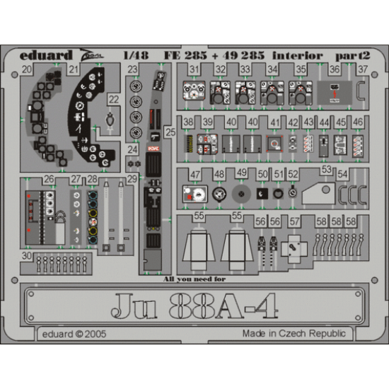 Photoetched set BIG-ED Ju 88A-4, for Dragon kit 1/48 BIG-4833