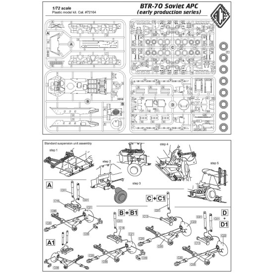 BTR-70 Soviet armored personnel carrier, early prod. 1/72 ACE MODELS 72164