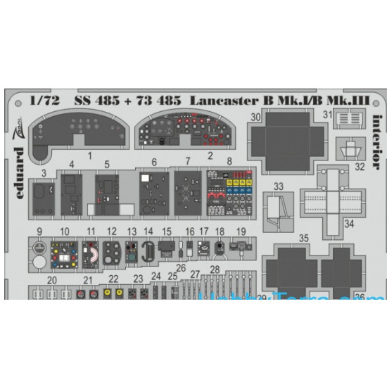 Photoetched set 1/72 Lancaster B Mk.I/B Mk.III interior S.A 1/72 EDUARD EDU-SS485