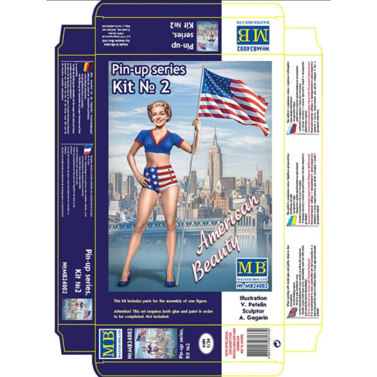 Us Stock American Beauty Girl Pin-up Series Betty Plastic Model Kit 1/24 Master Box 24002