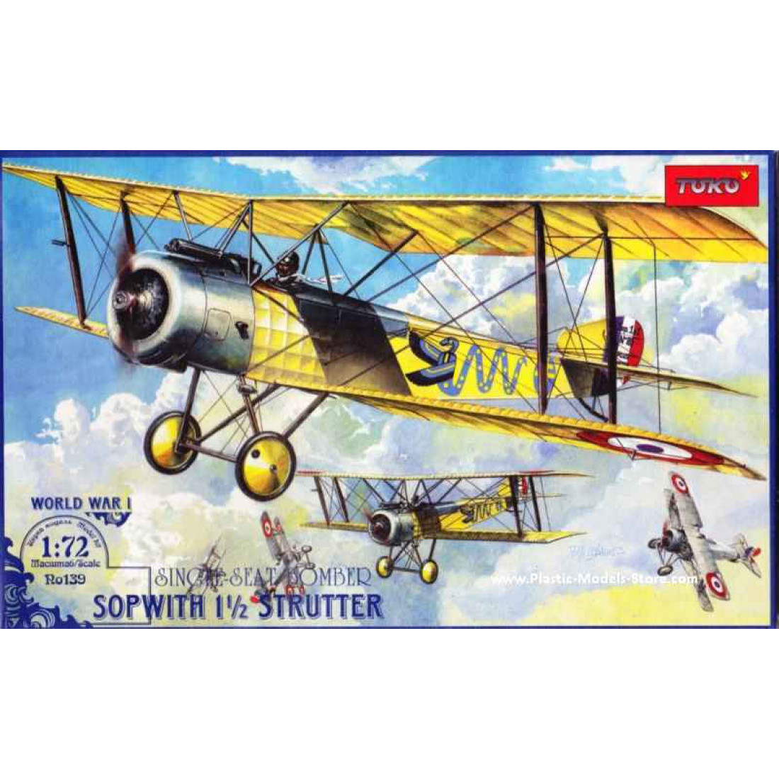 Sopwith 1 1/2 Strutter Single-seat bomber British aircraft WWI 1/72 ...