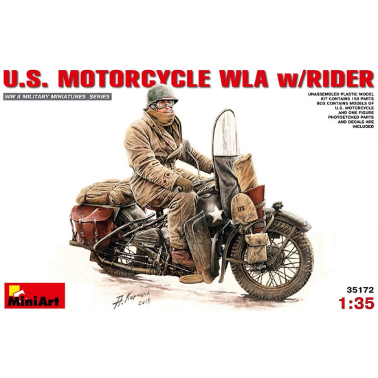 U.S.MOTORCYCLE WLA WITH RIDER 1/35 MINIART 35172