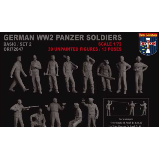 WWII GERMAN PANZER SOLDIERS, SET 2 1/72 ORION 72047