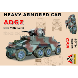 HEAVY ARMORED CAR ADGZ WITH T-26 TURRET (FIELD MOD) 1/35 AMG 35506